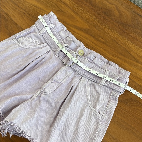 Free People See You Sometime High Waisted Belted Cut Off Shorts Lilac Purple XS - Picture 5 of 7